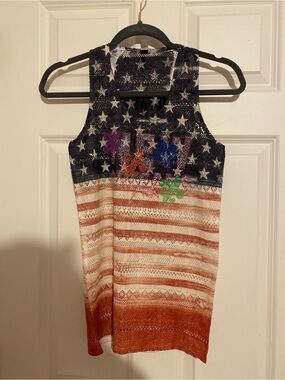 Passion-I New Orleans womens USA crochet tank top, size small